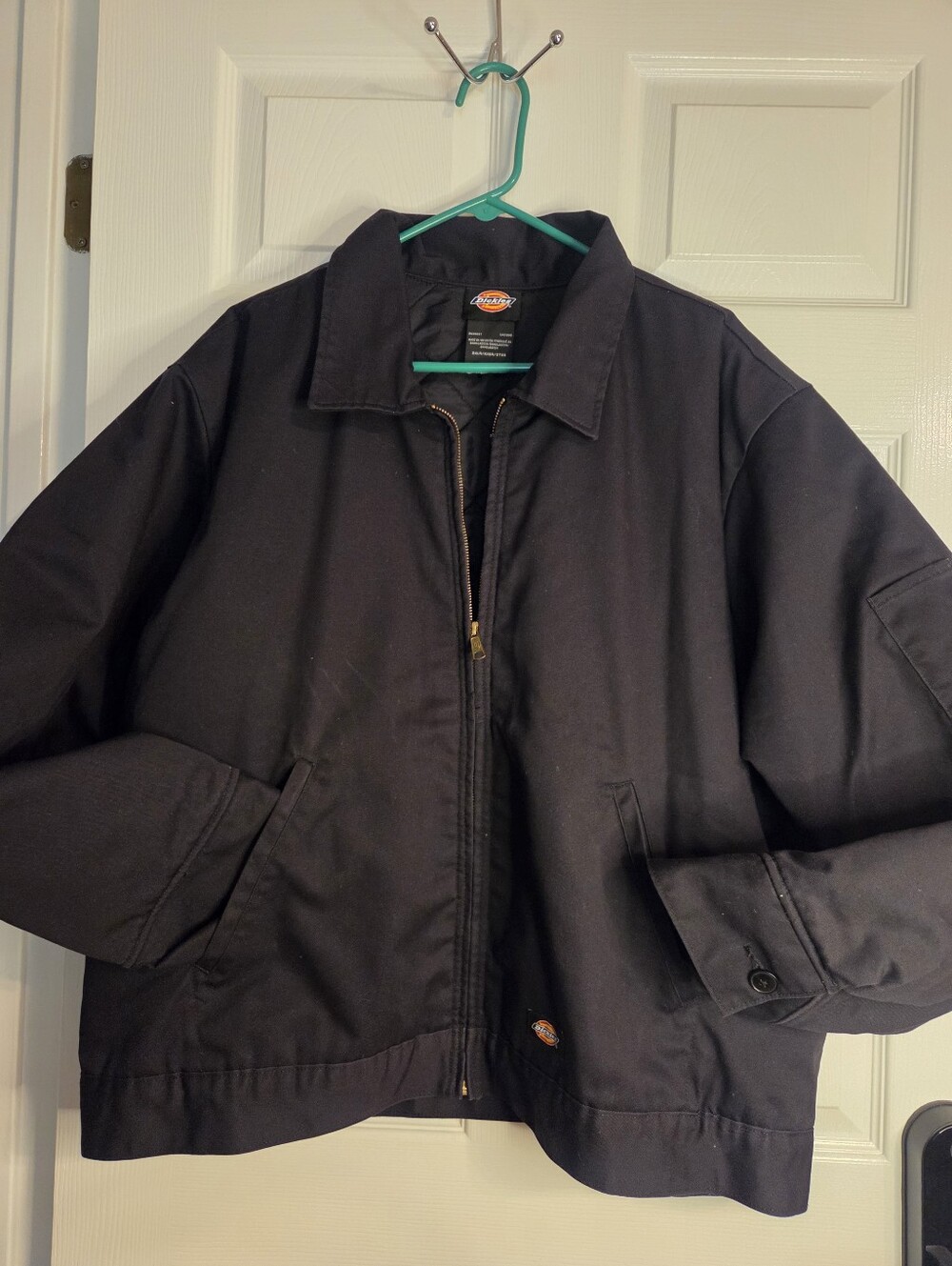 Dickies Black Men’s 2XL Bomber Jacket with Zip Quilted Inner Poly/cotton EUC